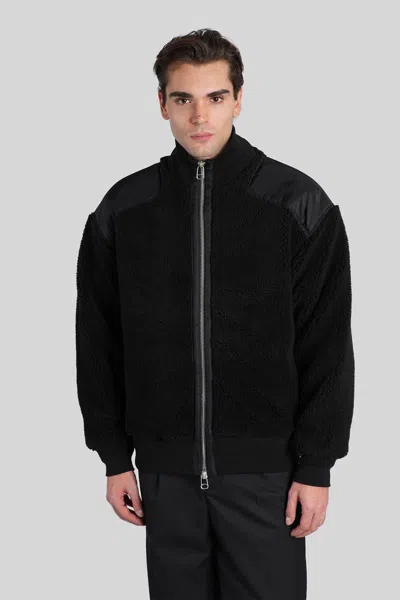 Oamc Zip Panelled Peacemaker Coat In Black