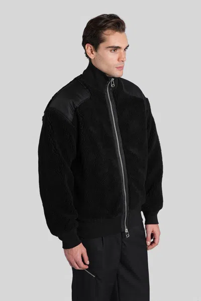Oamc Zip Panelled Peacemaker Coat In Black