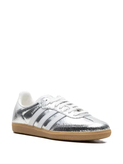 Adidas Originals Metallic Silver Samba Sneakers In Multi