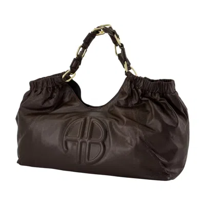 Anine Bing Medium Shopper Bag With Gathered Top Edge In Brown