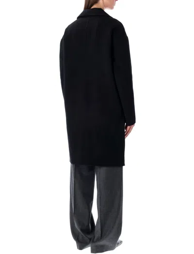 Anine Bing Oversized Black Wool Blend Coat In Black