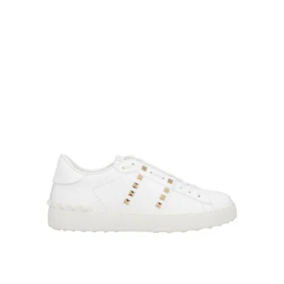 Valentino Garavani White Rockstud-embellished Low-top Sneakers