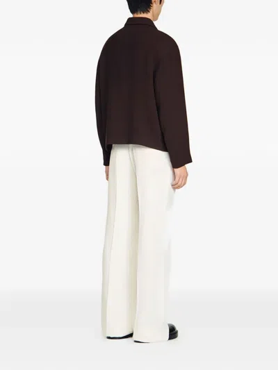 Sandro Embossed Zip Jacket In Brown