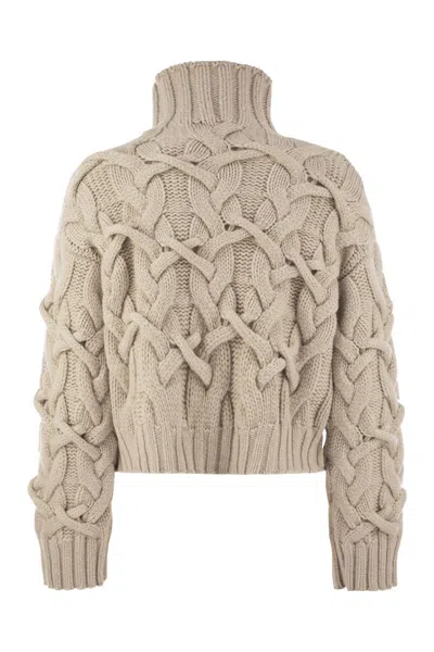 Brunello Cucinelli Braided Sweater Sweaters And Cardigans Beige In Neutral