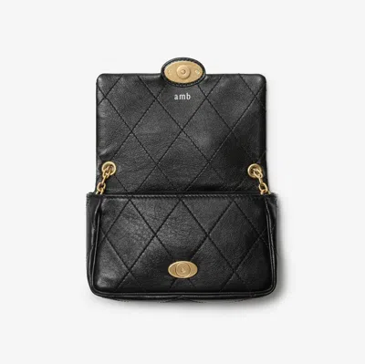 Burberry Womens Mini Strand Leather Cross-body Bag Black In Black