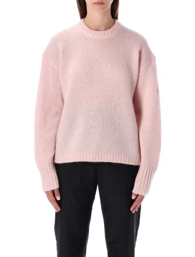 By Malene Birger Brie Wool And Mohair Crewneck Sweater In Pink