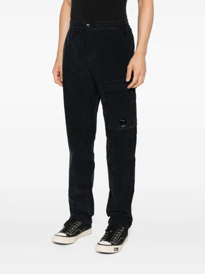 C.p. Company C.p.company Total Eclipse Blue Cotton Cargo Pants In Black