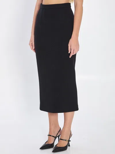 Dolce & Gabbana Wool Pencil Skirt In Black