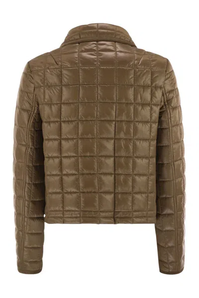 Fay 3 Hooks In Technical Checkered Fabric In Brown