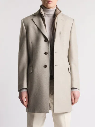 Fay Double Coat In Wool And Cashmere Cloth In Neutral