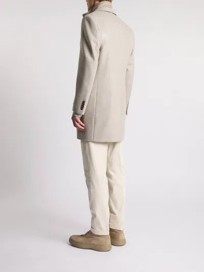 Fay Double Coat In Wool And Cashmere Cloth In Neutral
