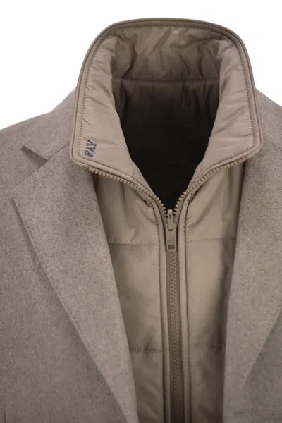 Fay Double Coat In Wool And Cashmere Cloth In Neutral