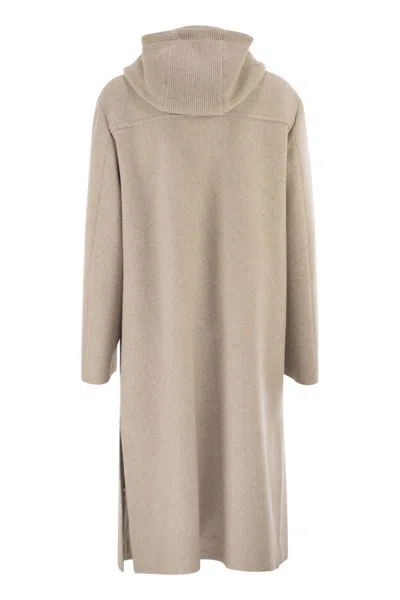 Fay Double Front Wool Jersey Coat In Gray