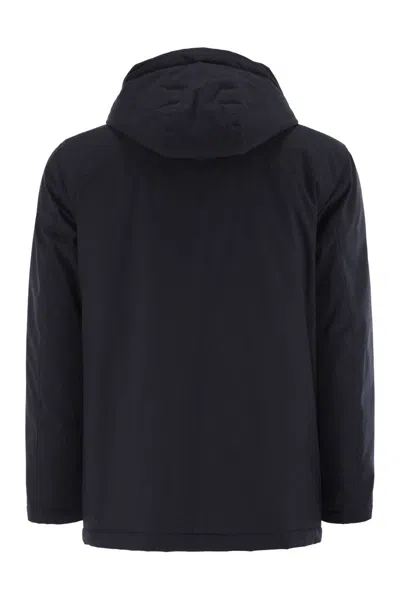 Fay Structured Black Cape With High Collar In Blue