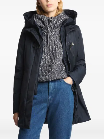 Fay Double-breasted Toggle Coat With Detachable Front Panel In Black