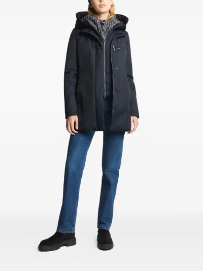 Fay Double-breasted Toggle Coat With Detachable Front Panel In Black