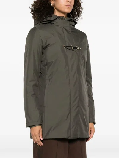 Fay Double-breasted Toggle Coat With Detachable Front Panel In Brown