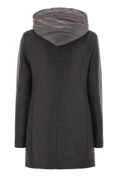 Fay Toggle Wool-blend Coat In Gray