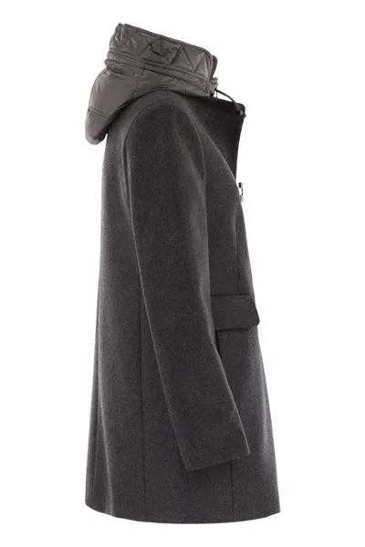Fay Toggle Wool-blend Coat In Gray
