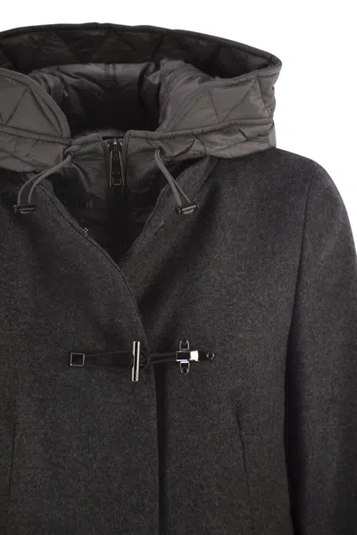 Fay Toggle Wool-blend Coat In Gray