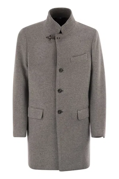 Fay Tailored Grey Wool Blend Coat In Gray