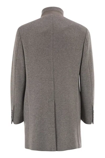 Fay Tailored Grey Wool Blend Coat In Gray