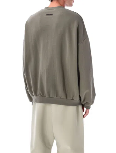 Essentials Embroidered-logo Sweatshirt In Green