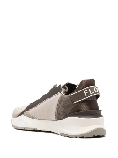 Fendi Flow Sneaker In Beige Nubuck In Brown