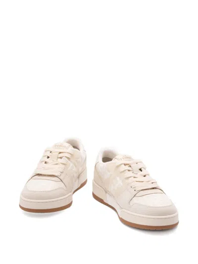 Fendi Match Ff Jacquard And Leather Sneakers In Neutral
