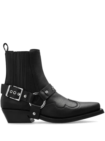 Ganni Western Fitted Chelsea Boots For Women In Black