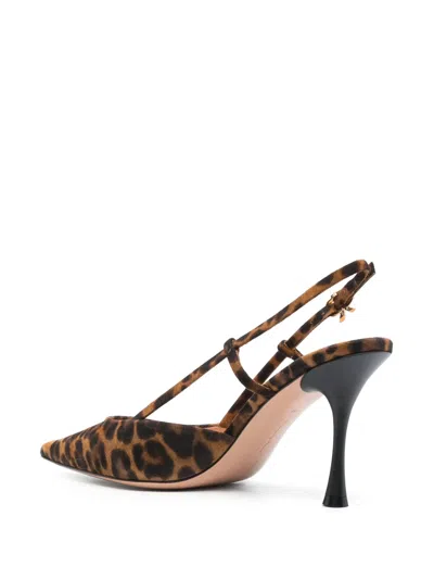 Gianvito Rossi Ascent Leopard-print Suede Slingback Pumps In Animal Print