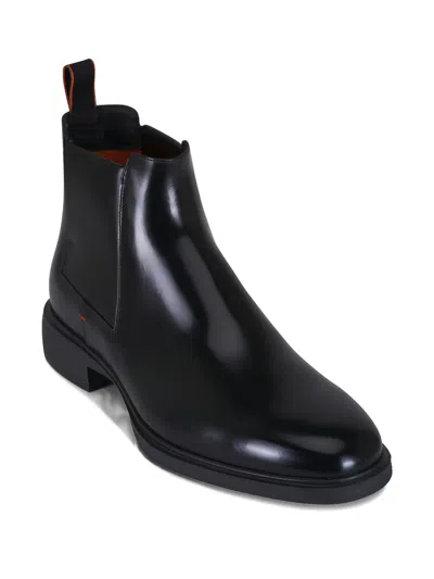 Santoni Easy Ankle Boots Made Of Leather In Multi