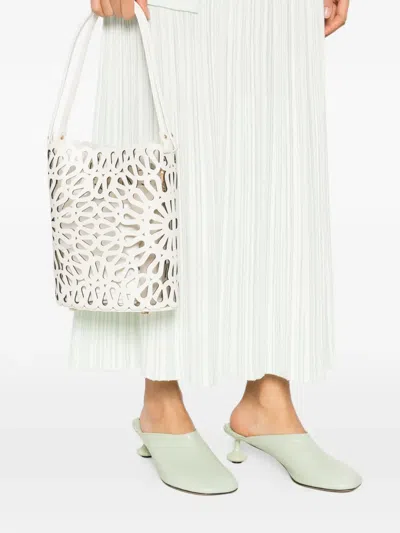 Simkhai Mccall Laser-cut Bucket Bag In White