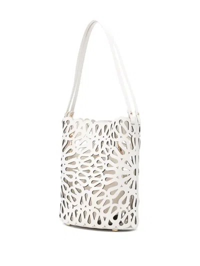 Simkhai Mccall Laser-cut Bucket Bag In White