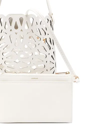 Simkhai Mccall Laser-cut Bucket Bag In White