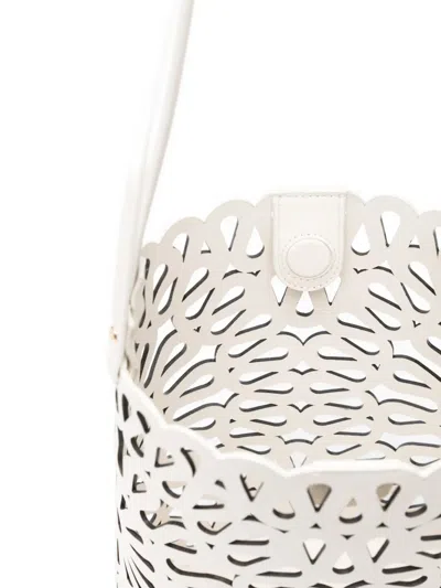 Simkhai Mccall Laser-cut Bucket Bag In White