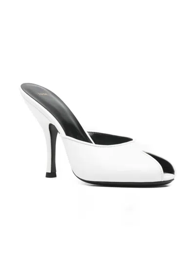 Jude Date Leather Mules In White