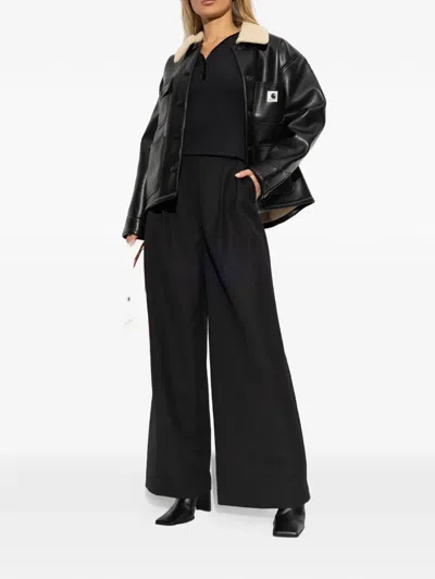 Frame Button Ribbed Top In Black