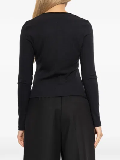 Frame Button Ribbed Top In Black