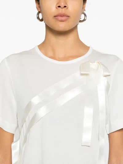 Simone Rocha Bow Sash Short-sleeve T-shirt In White