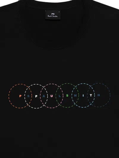 Ps By Paul Smith Ps Paul Smith Circles Organic Cotton T-shirt In Black