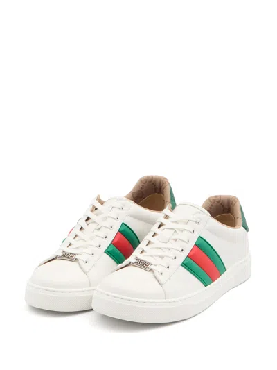 Gucci Ace Leather Low-top Sneakers In Animal Print