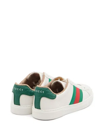 Gucci Ace Leather Low-top Sneakers In Animal Print
