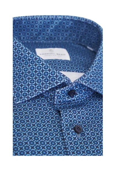 Emanuel Berg Patterned Shirt In Blue