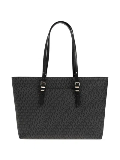 Michael Michael Kors Quinn Monogram-pattern Tote Bag In Black