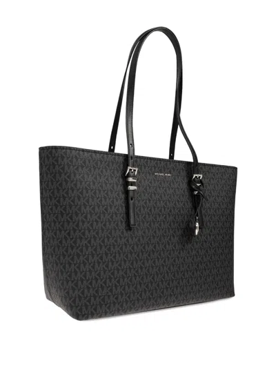 Michael Michael Kors Quinn Monogram-pattern Tote Bag In Black