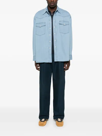 Studio Nicholson Flap-pocket Shirt In Blue