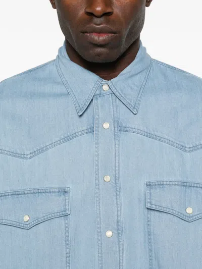Studio Nicholson Flap-pocket Shirt In Blue