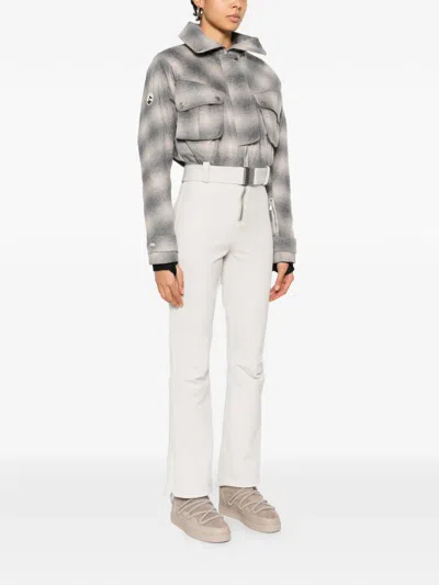 Cordova The Telluride Belted Checked Wool-blend And Stretch Ski Suit In Gray