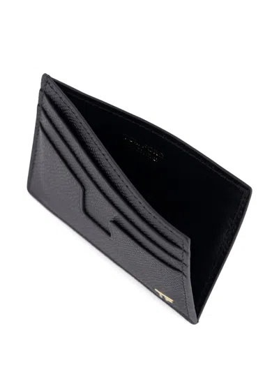 Tom Ford Grained Leather Classic Card Holder Accessories In Black